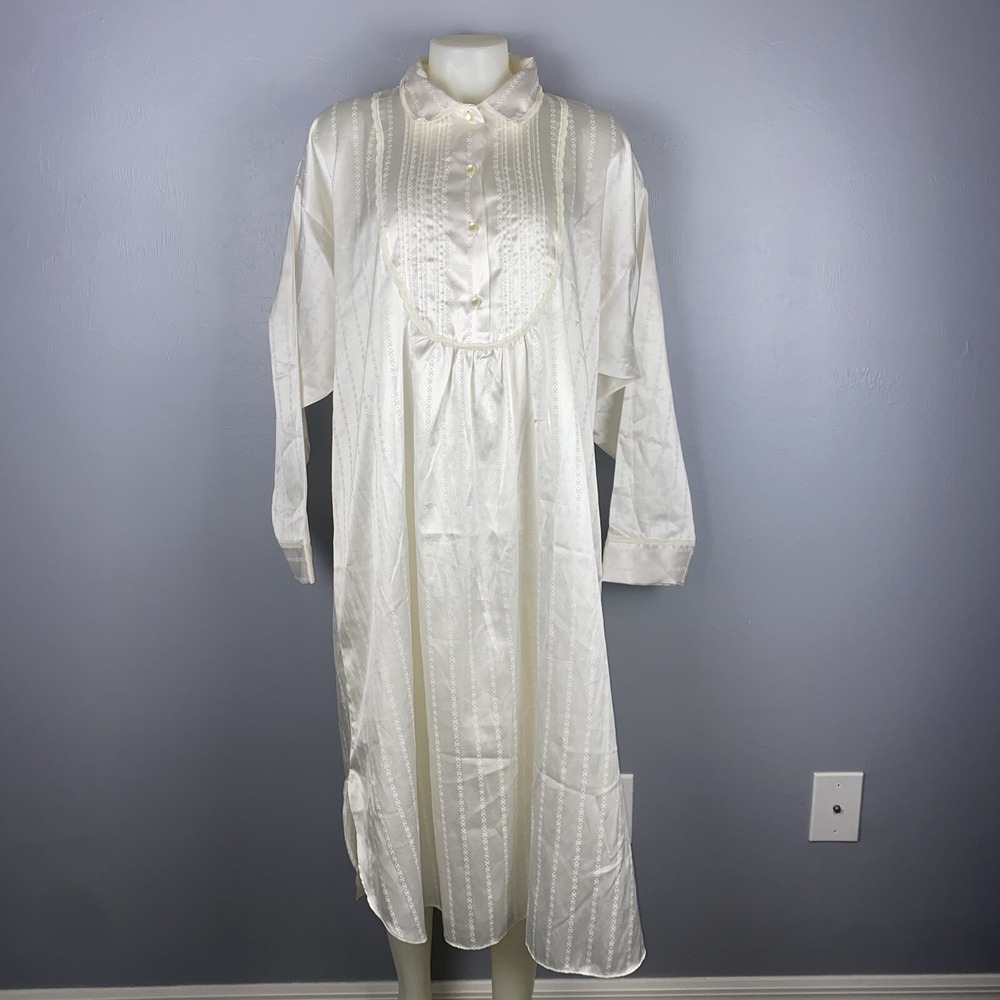Lily of France Women's L Nightgown Lingerie Peignoir Grandma Core Vintage